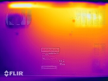 Imagem térmica do lado inferior em teste de estresse