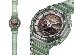 O relógio da coleção colaborativa Casio G-Shock x Coca-Cola GA2100CC-3A, na foto.