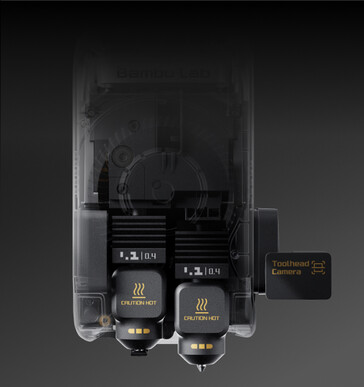 O cabeçote de impressão único apresenta um design de bico duplo