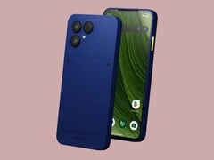 O Fairphone 6 Plus na cor azul cobalto.