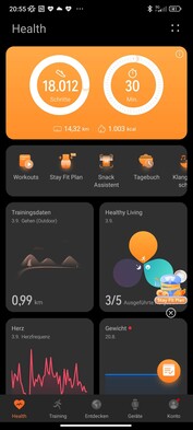 Todos os dados coletados pelo relógio são tratados através do aplicativo Huawei Health