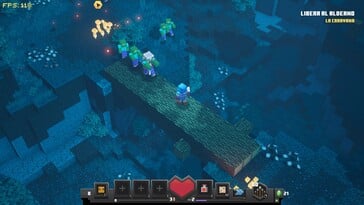 Na foto: uma captura de tela da jogabilidade de Minecraft Dungeons.