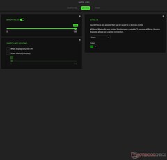 Configurações de iluminação do Razer Joro Synapse