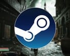 Uma imagem mostrando o logotipo do Steam e o jogo Steelrising, agora com 90% de desconto.