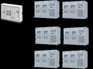 Até seis unidades podem ser conectadas em paralelo.