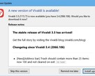 Notificação de atualização do navegador Vivaldi 3.5.2155.73 no Windows 10 (Fonte: Próprio)