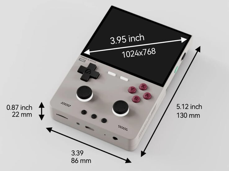 O TrimUI Brick Pro é ligeiramente mais alto e mais largo do que os dispositivos portáteis TrimUI Brick anteriores.