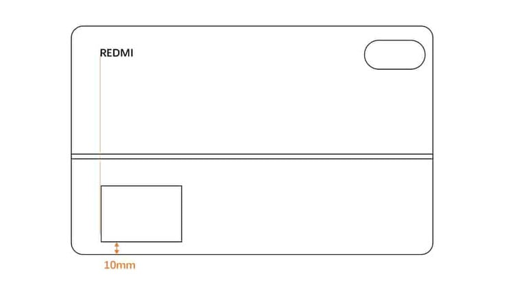 Um desenho esquemático do acessório de teclado opcional do Redmi Pad 2 Pro na parte traseira. (Fonte da imagem: via TheTechOutlook)