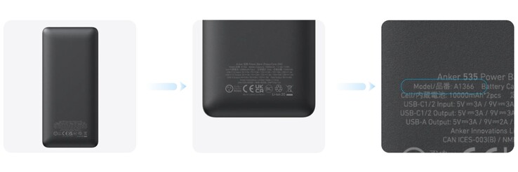 Você pode encontrar o número do produto na parte traseira do Anker 535 Power Bank (PowerCore 20K). (Fonte de imagem: Anker)