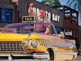 Uma captura de tela de Crazy Taxi World Tour