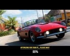 A tela de carregamento do Forza Horizon 6 com a compilação de shader em segundo plano