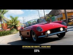 A tela de carregamento do Forza Horizon 6 com a compilação de shader em segundo plano