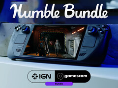 O pacote IGN Gamescom 2025 expirará em 11 de setembro de 2025. Na foto: Steam Deck rodando The Expanse. (Fonte da imagem: Notebookcheck e Humble Bundle - editado)