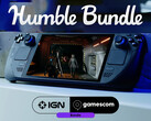 O pacote IGN Gamescom 2025 expirará em 11 de setembro de 2025. Na foto: Steam Deck rodando The Expanse. (Fonte da imagem: Notebookcheck e Humble Bundle - editado)
