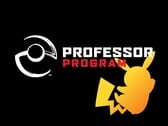 O logotipo do Programa Professor Pokémon com a silhueta do Pikachu ao fundo