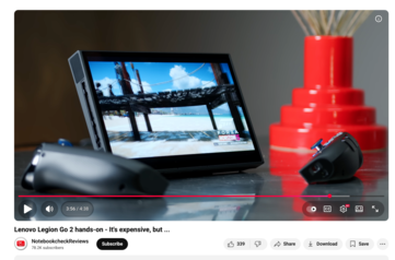 Nova interface de usuário do player de vídeo do YouTube redesenhada (Fonte da imagem: Kristen Spradlin / Notebookcheck)