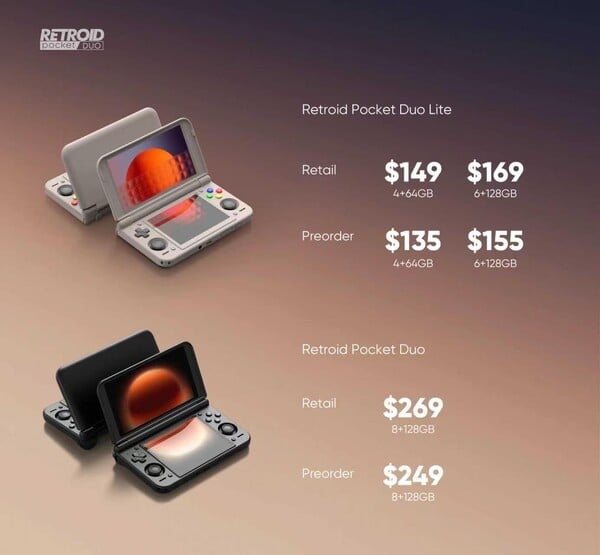 A Retroid oferecerá um desconto aos compradores que fizerem a pré-encomenda do Pocket Duo e do Pocket Duo Lite.