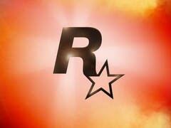 Logotipo da Rockstar Games sobre fundo laranja e vermelho (Fonte da imagem: Rockstar Games)