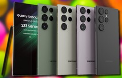 Novos produtos não-oficiais Galaxy S23 Ultra mostram o carro-chefe da Samsung com um display aparentemente plano. (Fonte de imagem: TechnizoConcept &amp;amp; Unsplash - editado)