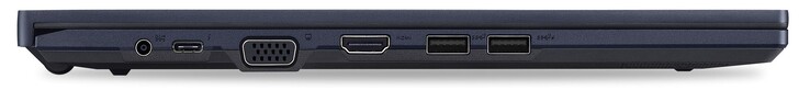 Lado esquerdo: Conector de alimentação, 1x Thunderbolt 4, VGA, HDMI, 2x USB 3.2 Gen2