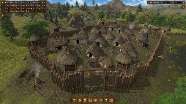 Uma imagem que mostra uma cidade em Dawn of Man.