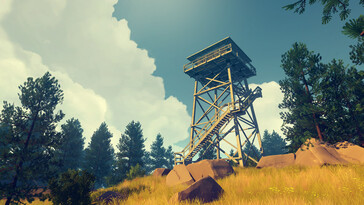 Imagem do jogo Firewatch mostrando uma torre de observação. (Fonte da imagem: Steam)