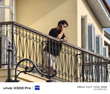 Vivo X300 Pro 400 mm com teleconversor.