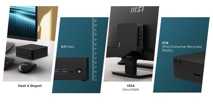 O mini PC MSI Cubi Z possui um gabinete minúsculo de 0,9 litro. (Fonte da imagem: MSI)