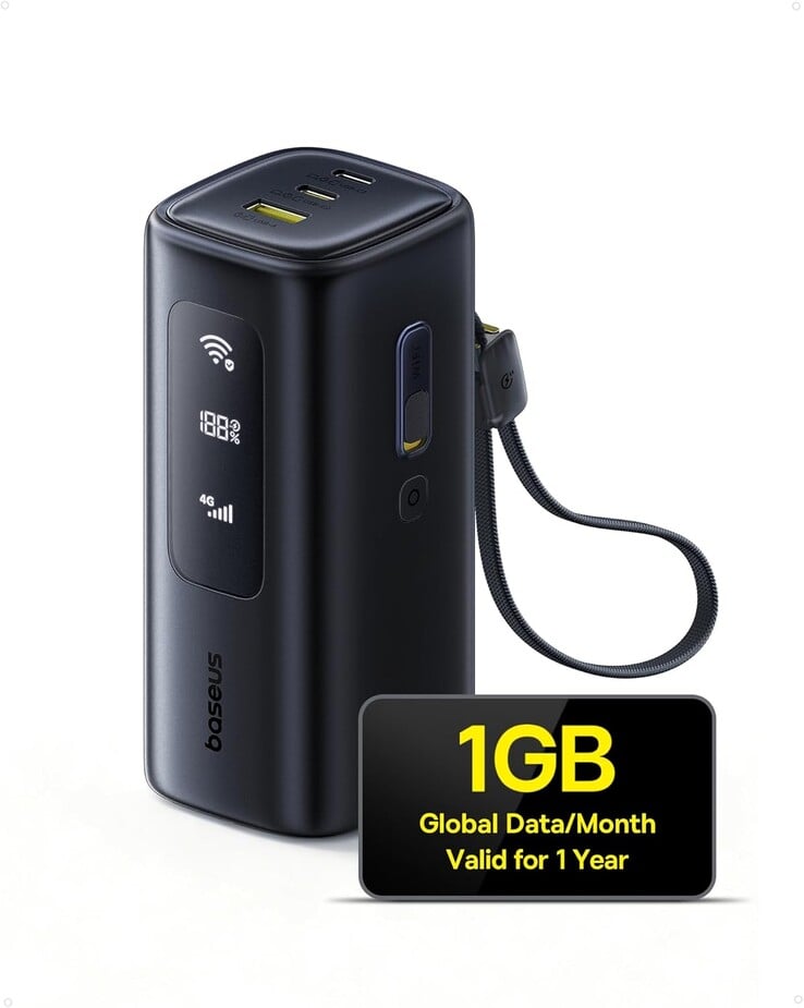O power bank MiFi Energeek GX11 4F da Baseus pesa 430 gramas (15,2 oz) (Fonte da imagem: Baseus)