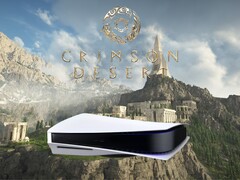 Banner da versão PS5 do Crimson Desert mostrando Pywel