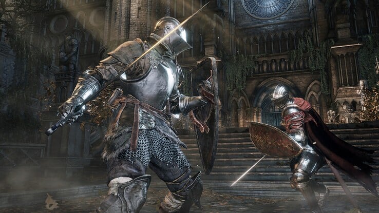 Combate mostrado na captura de tela de Dark Souls 3 (Fonte da imagem: Steam)