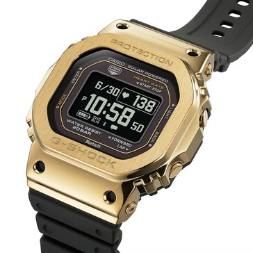 Casio G-Shock GM-H5600-9 com caixa dourada e LCD invertido.