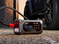 O jump starter portátil para carros Gooloo A7 também pode funcionar como um inflador de pneus (Fonte da imagem: Gooloo)