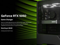 Imagem promocional oficial da GPU para desktop Nvidia RTX 5050. (Fonte da imagem: Nvidia)