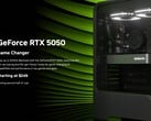 Imagem promocional oficial da GPU para desktop Nvidia RTX 5050. (Fonte da imagem: Nvidia)