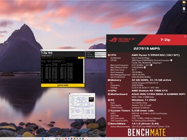 resultado do benchmark 7-Zip para a CPU Ryzen 9 9950X3D2.