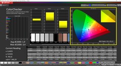 CalMAN ColorChecker (perfil nativo, espaço de cor alvo P3)