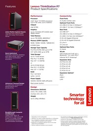 Lenovo ThinkStation P7 - Especificações. (Fonte da imagem: Lenovo)
