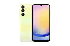 O Galaxy A25 5G em seu acabamento amarelo. (Fonte da imagem: Digitec)