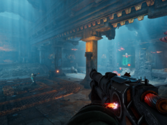 O Abyssus permite que os jogadores alternem entre oito armas exclusivas, cada uma ajustável com um dos 45 mods possíveis. Na foto, uma captura de tela do jogo. (Fonte da imagem: Steam)