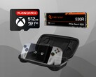 Os acessórios do Asus ROG Ally são mostrados (Fonte da imagem: Sandisk, Seagate, Asus com edições)