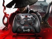 Os fios vermelhos do GameSir G7 Pro 8K PC Phantom Blade Zero Edition brilham no escuro.