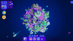 Em Kurzgesagt's Star Birds, o senhor extrai recursos em asteroides e usa esses recursos para expandir sua civilização de pássaros. (Fonte da imagem: Steam)
