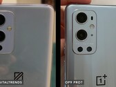 O aparente OnePlus 9 e OnePlus 9 Pro, da esquerda para a direita. (Fonte da imagem: Dave Lee)