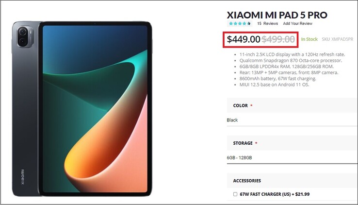 À venda como o Xiaomi Mi Pad 5 Pro. (Fonte da imagem: Giztop)