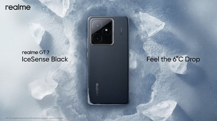Realme GT 7 na cor IceSense Black (Fonte da imagem: X)