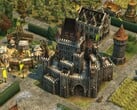 Uma imagem que mostra um castelo no jogo Anno 1404 - History Edition.