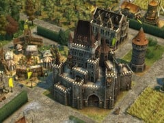 Uma imagem que mostra um castelo no jogo Anno 1404 - History Edition.
