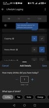 Uma captura de tela da ferramenta Garmin Lifestyle Logging. (Fonte da imagem: Screenshot)