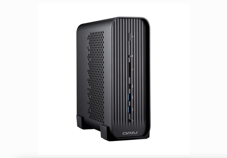 O mini PC DAIV CX-A9A60 com tecnologia AMD apresenta um design bastante minimalista e está disponível em uma única cor: preto.